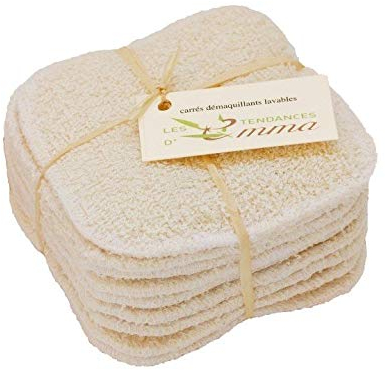 LES TENDANCES D'EMMA 10 Disques en coton bio à démaquiller lavables
