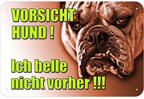 Schild Gefährlicher bissiger Hund Vorsicht aus Aluminium-Verbundmaterial 3mm stark 20 x 30 cm