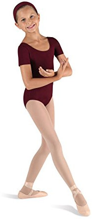 Bloch Dance Mädchen Balletttrikot mit kurzen Ärmeln, Burgunderrot, 2-4