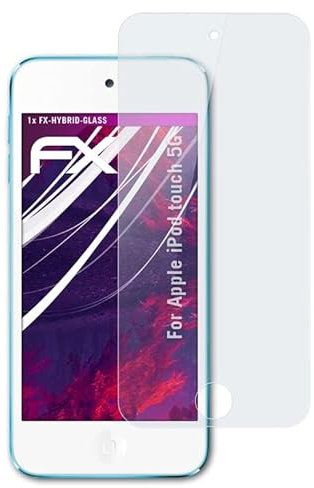 atFoliX Glasfolie kompatibel mit Apple iPod touch 5G Panzerfolie, 9H Hybrid-Glass FX Schutzpanzer Folie