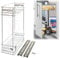 Dihl Pull Out Wire Basket Kitchen Larder, For 200mm Wide Carcass Base Unit, Double Layered Cabinet Cupboard Drawer Storage, Silver, Stainless Steel