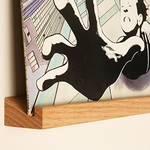 KAIU Supporto Porta Vinili da Parete - Installazione facile, Materiale di Alta Qualità in Legno di Quer-cia, Design Fine ed Elegante - Porta Vinili da Parete in Legno Naturale
