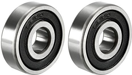 sourcing map 2 Stück Rillenkugellager 6200RS doppelt versiegelt 10mmx30mmx9mm Kugellager Kohlenstoffstahl