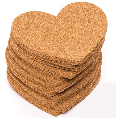 Baker Ross Großpackung Kork-Untersetzer „Herz“ (30 Stück) – Bastelidee zum Valentinstag oder Muttertag für Kinder im Schulunterricht, Cork