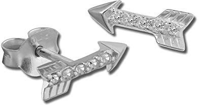 Ohrringe für Damen Ohrstecker 925 Sterling Silber Pfeil Zirkonia weiß D4SDO8031W Ohrstecker