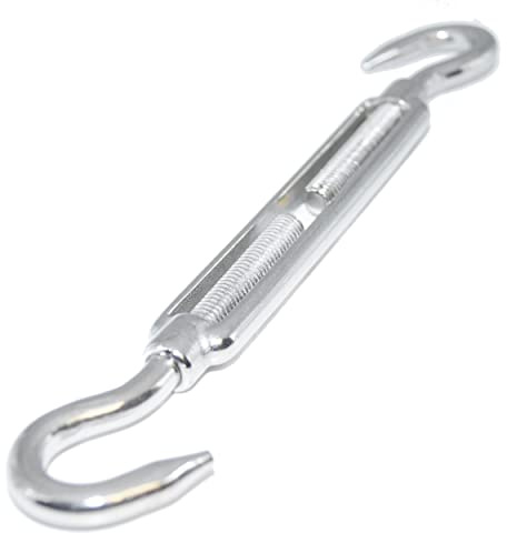 Idt Trade Spannschloss M6 Form B Haken-Haken 2 Stück Edelstahl EN 1.4401 Spannschraube A4 NIRO, Nirosta