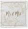 Sovie HORECA Serviette MR & MRS (Ornamente) aus Tissue 33 x 33 cm, 3-lagig, 100 Stück – elegante Hochzeitsservietten mit goldfarbenem Ornamentdesign auf weißem Grund