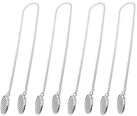 4 Stück Serviettenkette Serviettenhalter Serviette Clips Kette Flexible Lanyard Umhängeband für Senioren Ältere Erwachsene Kinder 19 Zoll Silber