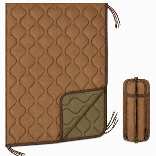 USGI Industries, Militärische Woobie-Decke | Thermo-isolierte Campingdecke, Poncho-Liner | groß, tragbar, isolierend, wasserabweisend, für Wandern und Survival | mit Kompressions-Tragetasche