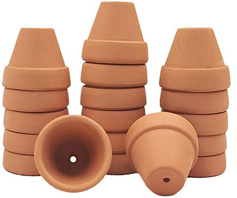 YISHANG Mini macetas de terracota con agujeros de drenaje, maceta de 3 cm para suculentas cactus, macetas pequeñas de arcilla para guarderías interioresexteriores, mini planta, manualidades,