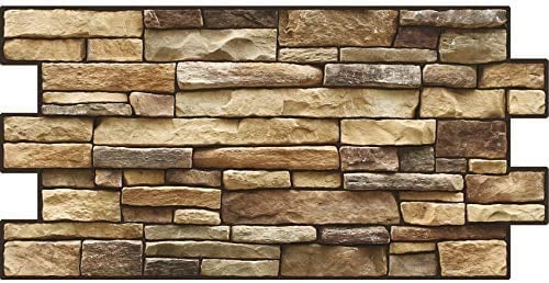 Paneles de pared de plástico PVC 3D decorativos revestimientos - Pizarra marrón (10 piezas/4.6 m2)