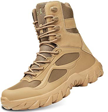 IYVW 5.AA A0511 Classici in Pelle Stivali Stivali Dr in Stile Cavaliere con Lacci Giallo deserto 46 EU