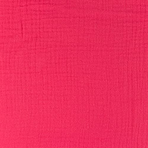 Organic-Musselin-KIM-100% Bio Baumwolle-50 cm Schritte-Meterware (Pink-297)