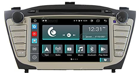Costum fit Autoradio für Hyundai IX35 Android GPS Bluetooth WiFi Dab USB Full HD Touchscreen Display 7 Easyconnect 8-Kern-Prozessor Sprachbefehle
