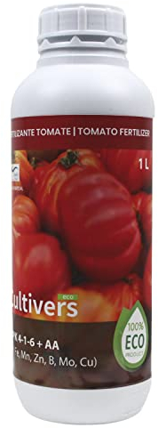 CULTIVERS Fertilizante Tomates Ecológico de 1 L. Abono Líquido 100% Orgánico. Potencia el Sabor y el Crecimiento. Aumenta la Calidad de los Frutos y la Cosecha