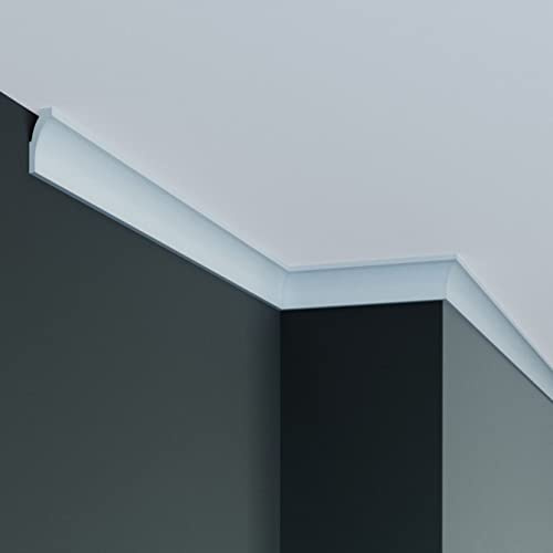 PROVISTON | Deckenleiste | 20 x 30 x 2000 mm | Polyurethan | Weiß | Hochwertig | Stuckleiste | Modern | Robust | Langlebig | Stoßfest | 2 Meter