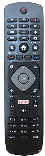 FYCJI Replacement Universal Remote Control for Philips 996596003606 Ambilight 4K HDR UHD Smart TV with NETFLIX Button
