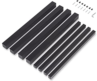 Emuca - Quadratische Beine und Tischgestell, 50x50mm, 1.150x750, schwarz, Stahl