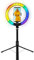 LogiLink AA0156 - LED Ringlicht/Ring Light (Ø 25 cm) mit Smartphone Halterung, 26-RGB-Farbmodi und 95 LEDs für professionelle Videos und Bilder, mit Stativ + Fernbedienung