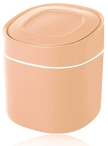 Papelera de Mesa, Papelera Oficina Pequeña, Portátil Papelera con Tapa, para Baño, Cocina, Bar, 4 L, Rosado