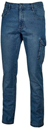 Siry Work Jeans 5 Tasche da Lavoro Elasticizzato U.Power Art. Jam con Tascone Laterale, Tasca Porta Metro e fettuccia Porta Martello vestibilità Slim-Fit