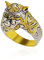 Leopard Head Ring für Männer, Vintage Gothic Tribal Biker Panther Schädel Ring, Retro Leopard Totem Ringe, Panther Siegel Amulett Ring, Wikinger Tier Leopard Schmuck Geschenk für Männer Jungen (18.9)