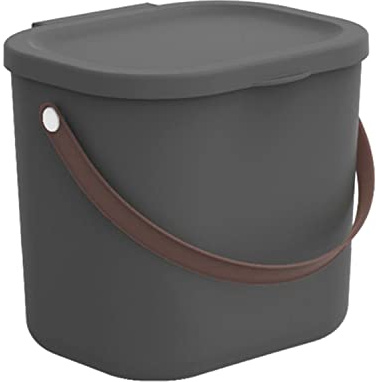 Rotho Albula Aufbewahrungsbox mit Deckel 6 L mit Griff Kunststoff Anthrazit