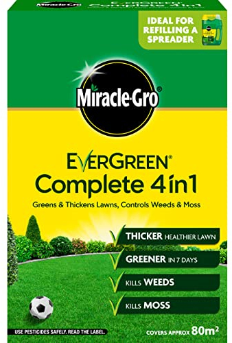 Miracle-Gro EverGreen Complete 4-in-1, Lawn Food, Weed & Moss Control, 80 m2, Yellow
