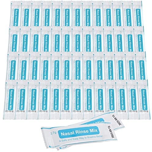 Snykes 2.7g*54 Packets Neti Pot Salt, Sinus Rinse Salt for Neti Pots, Individually Wrapped Nasal Rinse Salt, Sinus Relief Rinse Kit for Adult & Kid (54)