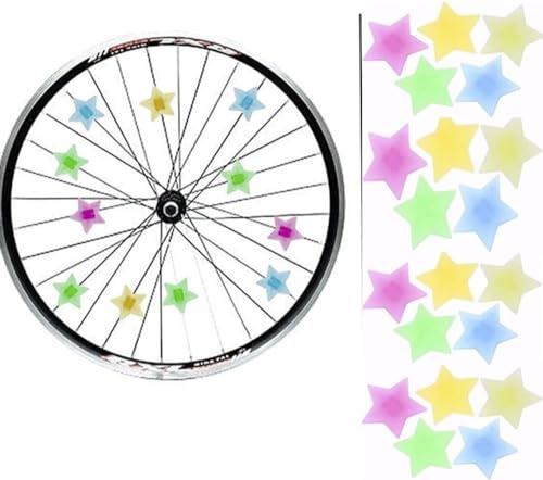 lohill 36 Stück Speichen Reflektoren Fahrrad Kinder Reflektierende Sterne, Kunststoff Fahrrad Rad Perlen, Speichen Clicker Fahrrad Speichen Perlen Räder Perlen
