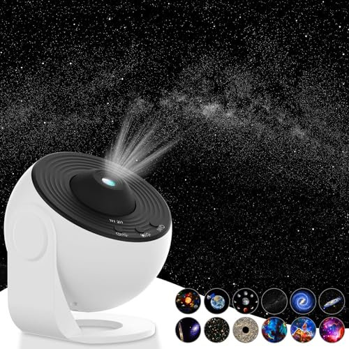 Planetarium Projector for Bedroom, Star Galaxy Light Projector with Nebula Milky Way, LED Night Light for Ceiling with Timer, Mood Lighting for Adults Kids Teens, Home Theater (Black White)