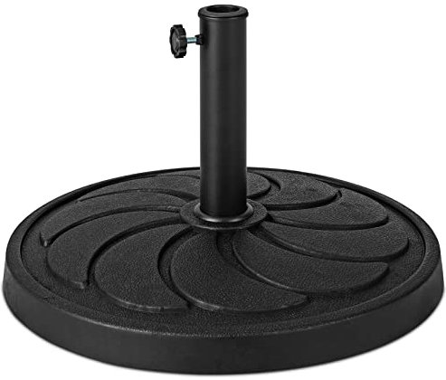 RELAX4LIFE Base para sombrilla Φ38 mm-48 mm, base redonda/cuadrada para parasol con mango ajustable, base de soporte para jardín, terraza y bar (Φ38 mm/48 mm, 18 kg)