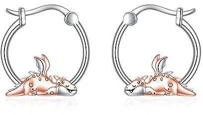 Drachen Ohrringe Creolen für Damen 925 Sterling Silber Tier Ohrringe Schmuck Geschenke für Mädchen (Drachen)