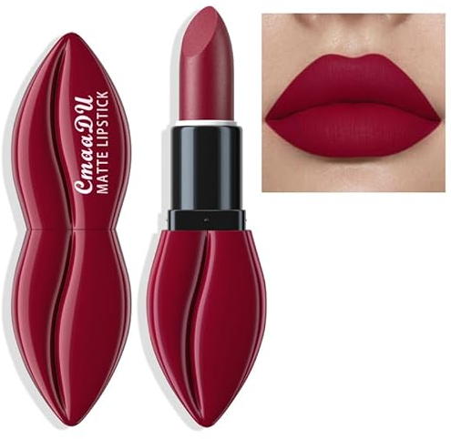 Allbestaye Lippenstift Geschenkset, 6 Farben Mattes Lippenset mit Feuchtigkeitsspendender Diamant-Lippenstift Langlebiger wasserfester Lipgloss Valentinstagsgeschenk