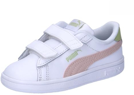 Puma Unisex Kids Smash 3.0 L V INF Sneaker, Puma White-Island PINK-Pistachio Green, 27 EU