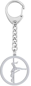 Schlüsselanhänger Pole Dance Silber GRAWER GRATIS
