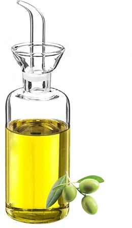 SNOWDVANCE Aceitera Antigoteo Cristal - Vinagrera de Vidrio Transparente para Cocina, Mesa Comedor Dispensador Multifuncional (250ml)