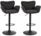 2er-Set Barhocker HWC-M67, Barstuhl, mit Armlehne Fußablage drehbar Stoff/Textil Eisen FSC® - dunkelgrau Fuß schwarz
