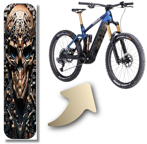 Designfolie für E-Bike Akkucover für CUBE Stereo | Reaction Hybrid Modelle, Rahmenschutz eBike, Fahrrad Aufkleber, Bike Sticker (Cube Abdeckung 20-04377, 21-11463, 20-01818, Golden Skull)