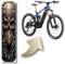 Designfolie für E-Bike Akkucover für CUBE Stereo | Reaction Hybrid Modelle, Rahmenschutz eBike, Fahrrad Aufkleber, Bike Sticker (Cube Abdeckung 20-04377, 21-11463, 20-01818, Golden Skull)