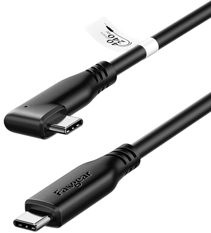 Fasgear USB 4 Kabel 240W Thunderbolt 4 Kabel 1,5 m, rechtwinkliges USB-C-auf-USB-C-Kabel für 100W/60W, 8K-HD-Display 40 Gbit/s PD3.1-Schnellladekabel Kompatibel mit Thunderbolt 3/4, Macbook eGPU SSD