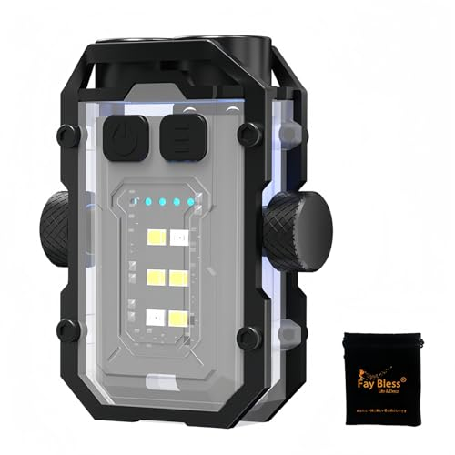 Fay Bless Linterna Pequeña, Ultraportátil de 800 Lúmenes con Luz de Trabajo Magnética y USB C (gris giroclaro)