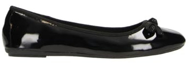 Fitters Damen Ballerinas Liv in Farbe Black Patent, Damenschuhe in Übergröße - große Damenschuhe, Liv 43 EU Black Patent