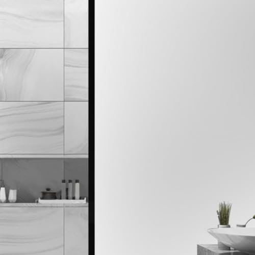 Viusneun Fensterfolie, Blickdicht Milchglasfolie Statisch Sichtschutzfolie Selbsthaftend Folie Fenster Sichtschutz Anti UV für Bad Küche Zuhause Büro (45 x 200 cm)