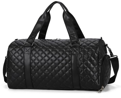 Habrur Reisetasche 20-Zoll-Reisetasche Für Damen, Große Weekender-Übernachtungstasche Aus PU-Leder Mit Schuhbeutel Sporttasche (Color : B, Size : 530 * 260 * 270mm)