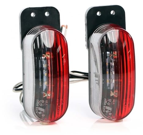 Wiltec 2X 6 LED Positionsleuchte, Umrissleuchte für Anhänger 2er Set, Begrenzungsleuchte für Wohnwagen, Anhängerbeleuchtung mit E-Prüfzeichen