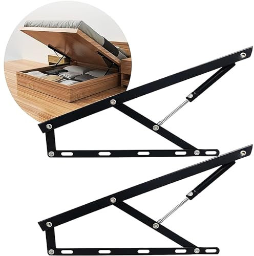 2 Pezzi Telaio Letto Matrimoniale Sollevamento Asta Idraulica Pieghevole Sollevamento Cerniere a Molla Meccanismo di Sollevamento Letto Contenitore Pneumatico Molla A Gas Supporto Scatola(90cm/3FT)