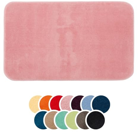liebling Badteppich, 100% Polyester - Mikrofaser, Serie Santos, 50 x 70 cm,1500 g/m², 30 Grad waschbar, Farbe: Altrosa
