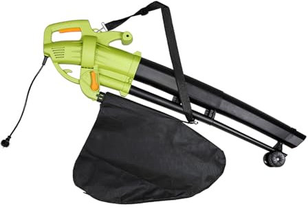 Soffiatore Elettrico Aspirafoglie Da Giardino 3 in 1 Con Sacca Raccolta Da 45 L Rotelle e Tracolla Aspiratore Trituratore Soffia Foglie 3000 W 270 Km/h Manutenzione Giardino Spazi Esterni Cortile