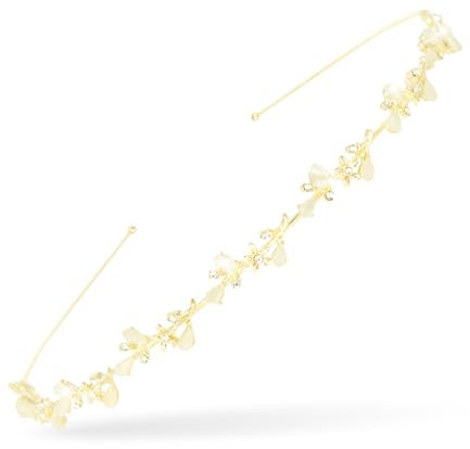 Bandeau de Mariée avec des Accents de Strass, Bijoux de Mariage en or et Argent, Bandeau avec Strass pour Femmes pour Mariage, Accessoires de Mariée Bandeau avec Strass